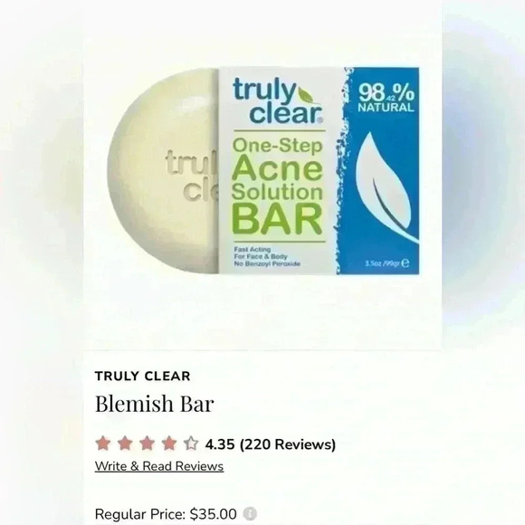 NEW Truly Clear One-Step Acne Solution Blemish Bar Face & Body Salicylic Acid. - Picture 2 of 8